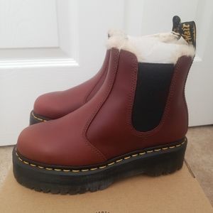 Dr Martens Fur-lined Platform Chelsea boots